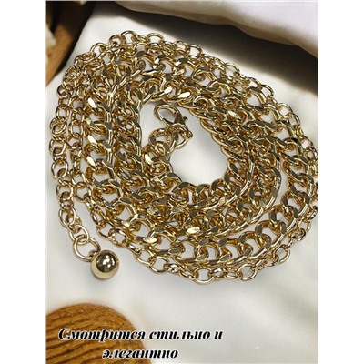 Пояс женский цепочка  универсальный цвет золото модель 7