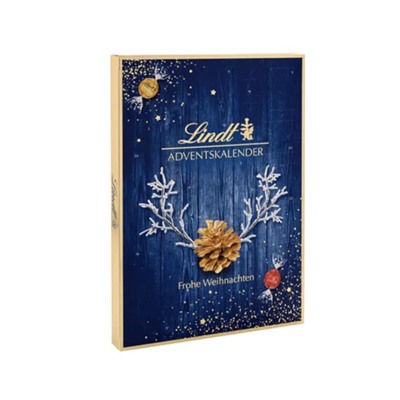 Lindt Adventskalender 2025 blau 194g, Адвент-календарь, 24 сладких сюрприза, 194 грамма