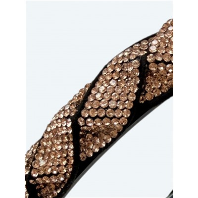 Ободок косичка для волос со стразами Арт ОБ6А/002
