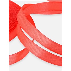 Лента атласная, 10 мм, 23±1 м, розовая №129