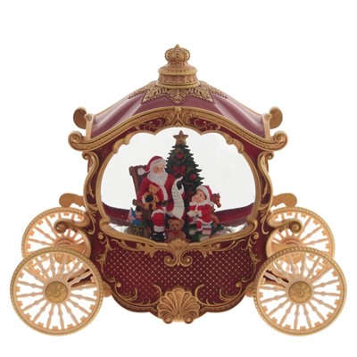 GAEM Изделие декоративное "Дед Мороз в карете" (подсветка, вьюга, AAх3 н/п) L26 W11 H22 см