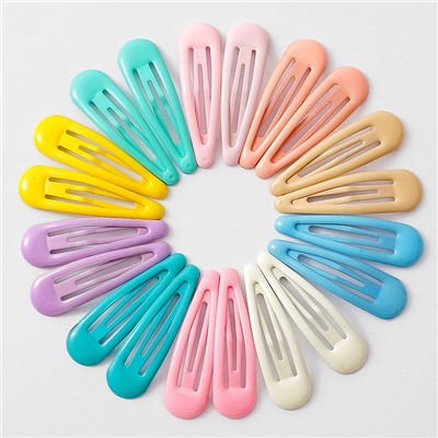 Комплект заколок для волос "клик-клак" в мешочке 20 шт. ЦВЕТНЫЕ