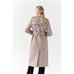 Пальто женское демисезонное 25797 (коричневый/ёлочка)