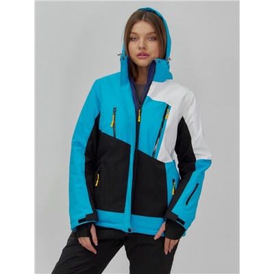 Горнолыжная куртка женская зимняя синего цвета 7081S