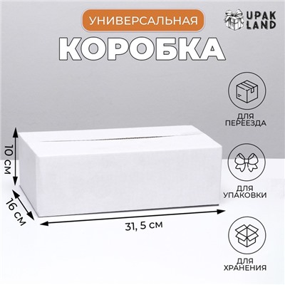 Коробка складная, белая, для упаковки и хранения, 31.5×16×10 см
