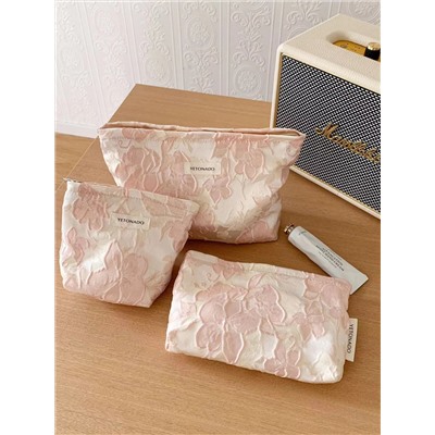 Handheld capacious cosmetic bag, travel bag to go out, organizer bag, small clutch bag, flowered