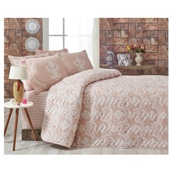 1 сп. Стеганое Покрывало Двустороннее 160x220 см. с Наволочкой 50x70 см. Pure Pudra
