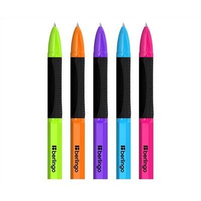 Ручка шариковая Berlingo "Tribase grip color zone" синяя, 0,7мм, грип, ассорти
