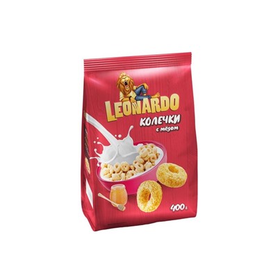 «Leonardo», готовый завтрак «Колечки с мёдом», 400 г