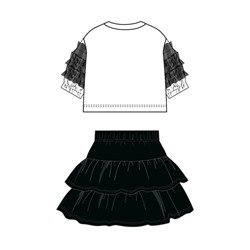 Комплект для девочки: футболка, юбка