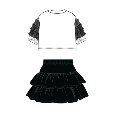 Комплект для девочки: футболка, юбка