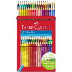 Карандаши цветные Faber-Castell "Grip", 36цв., трехгран., заточен., картон., европодвес