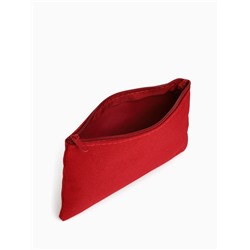 Косметичка-пенал на молнии, плоская, маленькая, однотонная, бордовая