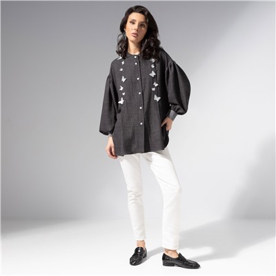 Рубашка с объемным декором, Нежный шум