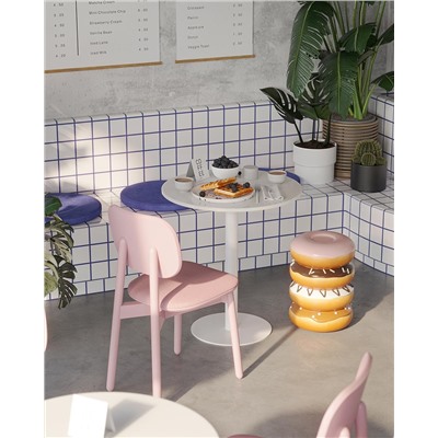 Стул Saga, рогожка, розовый