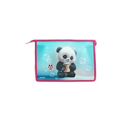 Папка для тетрадей А4, 330x230x100 мм, deVENTE "Yummy Panda", молния сверху, пластиковая, для девочки