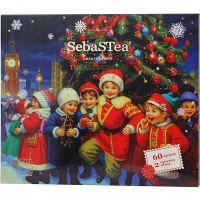 SebaSTea. Новый год. Ассорти «Дети у ёлки» карт.упаковка, 60 пак.
