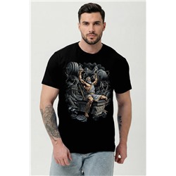 Мужская футболка 8596 / черная+Зевс