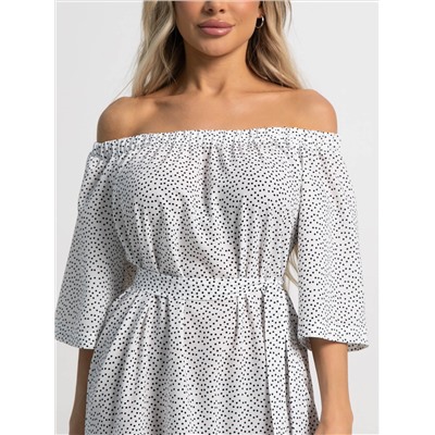 Платье с поясом Дафна (белое) П15522-8М