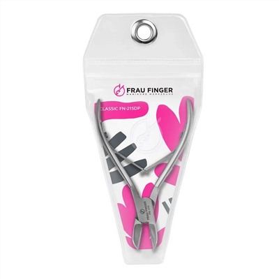 Frau Finger Кусачки педикюрные для ногтей / Classic FN-215DP, матовые, ручная заточка, 12 см