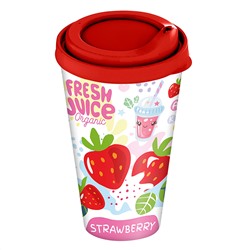 Стакан с крышкой 550 мл с декором "Fresh Juice" (микс) 223110290/00