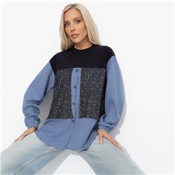 Свитшот комбинированный, Стиль по-взрослому (голубой)