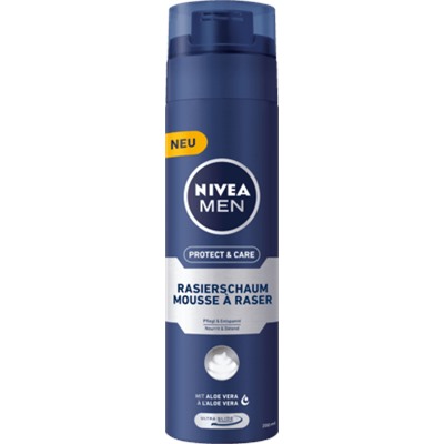 NIVEA MEN Пена для бритья Original Mild с алоэ вера и витаминами для гладкого бритья, 200 мл