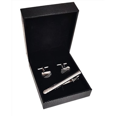 Набор запонок и зажима для галстука в футляре