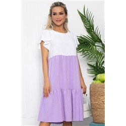 Платье Ветер перемен (бело-сиреневое) П13585-4М