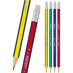 Карандаш ч/г HB "deVENTE"  2мм трёхгран с ластиком пластик ассорти 5032335/12/Россия