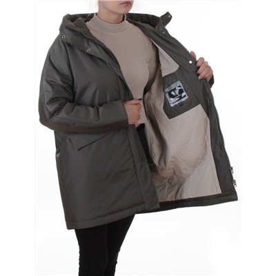 8020  GREY/GREEN Куртка демисезонная женская (100 гр. холлофайбер)