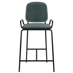 Стул полубарный Ror, 2 Frame, велюр, черный/зеленый