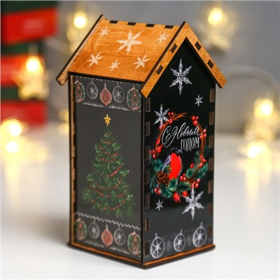 Чайный домик новогодний «Пусть исполнится заветная мечта», 20×10.5×9.5 см