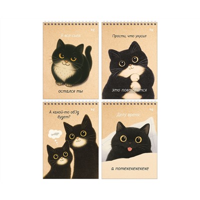 Блокнот А5 60л. на гребне BG "Настроение - кот"