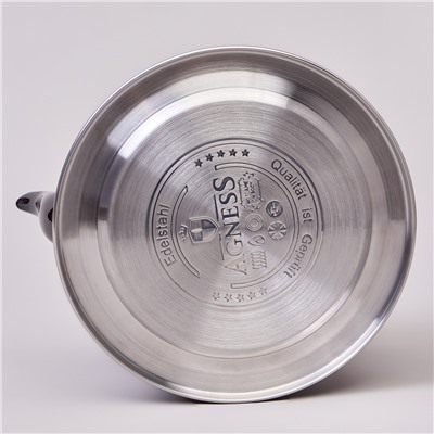 ЧАЙНИК AGNESS 3,0 Л СО СКЛАДЫВАЮЩЕЙСЯ РУЧКОЙ, СТАЛЬ 18/10, ИНДУКЦИОННОЕ КАПСУЛЬНОЕ ДНО