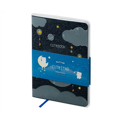 Записная книжка А5 80л., ЛАЙТ, кожзам, MESHU "Cutestar", съемная пластиковая обложка с дизайном, пантон, белила, блок в линию