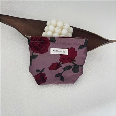 Retro capacious cosmetic bag to go out, storage system, pencil case, brocade