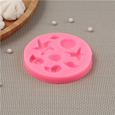 Молд для заливки Доляна «Морские звёзды», 8 ячеек, силикон, d=8 см, розовый