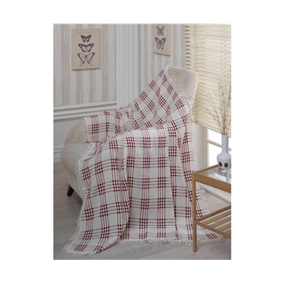 Покрывало Накидка на Диван 180x230 см. 100% Хлопок Koltuk Örtüsü Naturel Bordo