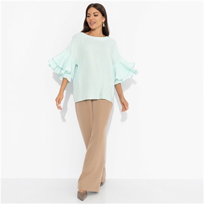 Блуза из вискозы с воланами, Молниеносная влюбленность (mint)