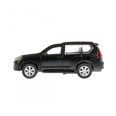 Машина металл TOYOTA PRADO матовая 12 см, двери, багаж, инерц, черный, 263345