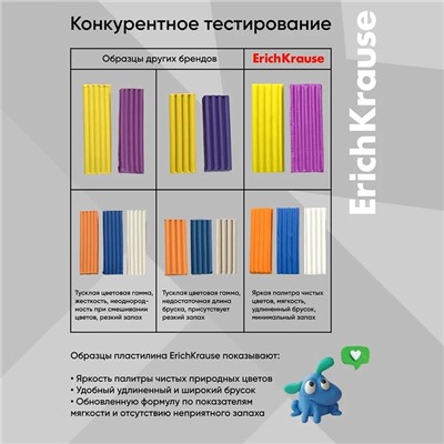 Пластилин 12 цветов, 216 г, ErichKrause "Jolly Friends", со стеком, в картонной упаковке