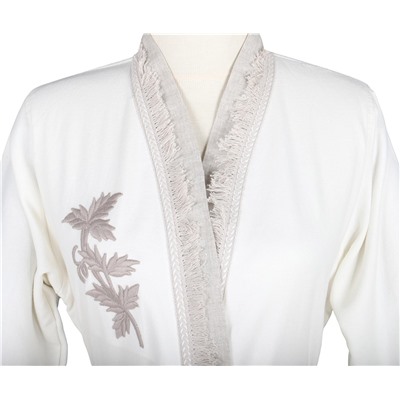 Халат Велюровый Женский (XL) Miya Krem Bayan Bornoz Xlarge - EcoCotton