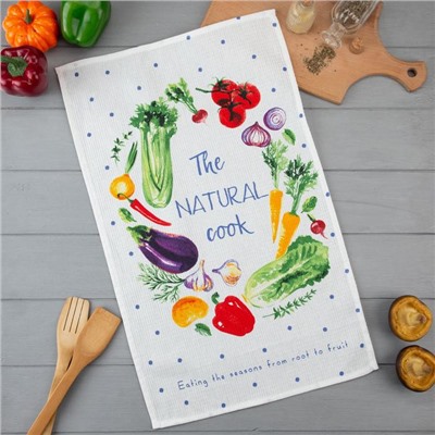 Полотенце кухонное Доляна, The natural cook, 35х60 см, 100% хлопок, 160г/м2