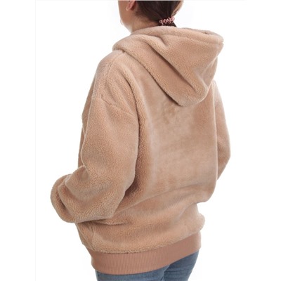 105 BEIGE Худи женское Тедди на флисе