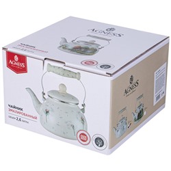 ЧАЙНИК AGNESS ЭМАЛИРОВАННЫЙ СЕРИЯ "DANDELION", 2,6 Л