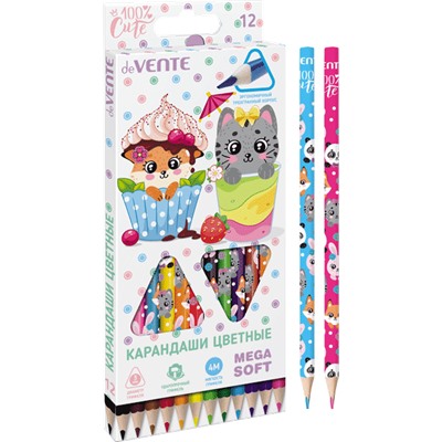 Карандаши 12цв "deVENTE. Triolino Ultra 4М. 100% Cute"  4М 3мм трехгран 5022128/12/Китай