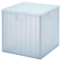 PANSARTAX, Box mit Deckel, transparent graublau,, 33x33x33 cm