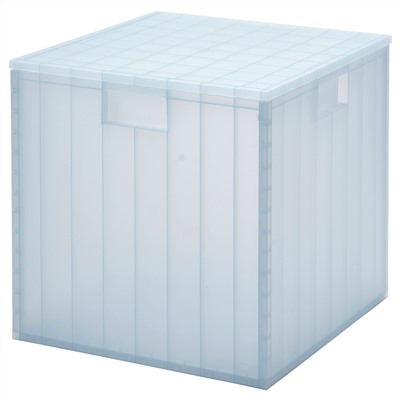 PANSARTAX, Box mit Deckel, transparent graublau,, 33x33x33 cm
