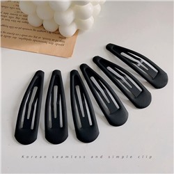 Комплект заколок для волос "клик-клак" с МАТОВЫМ покрытием 6 шт.  Черные